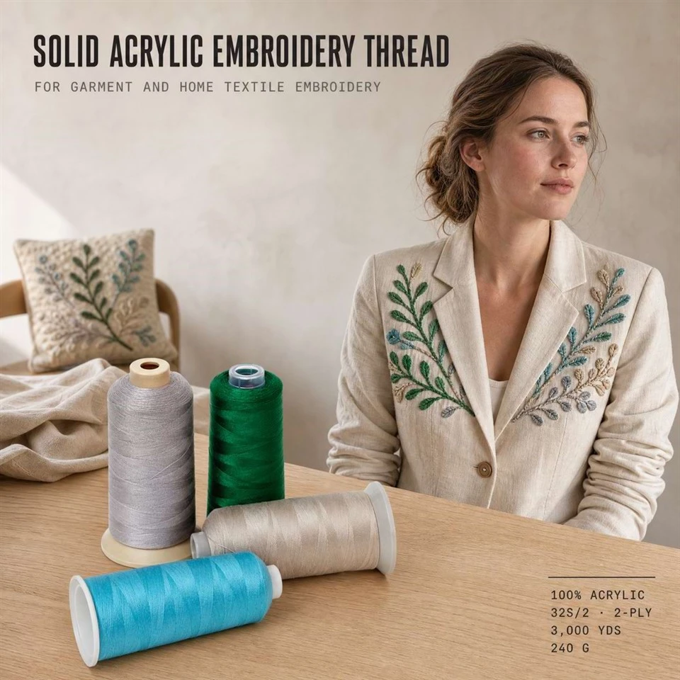 Fine Acrylic Embroidery Thread For Shirt And Dress Detail Fine Acrylic Embroidery Thread For Shirt And Dress Detail